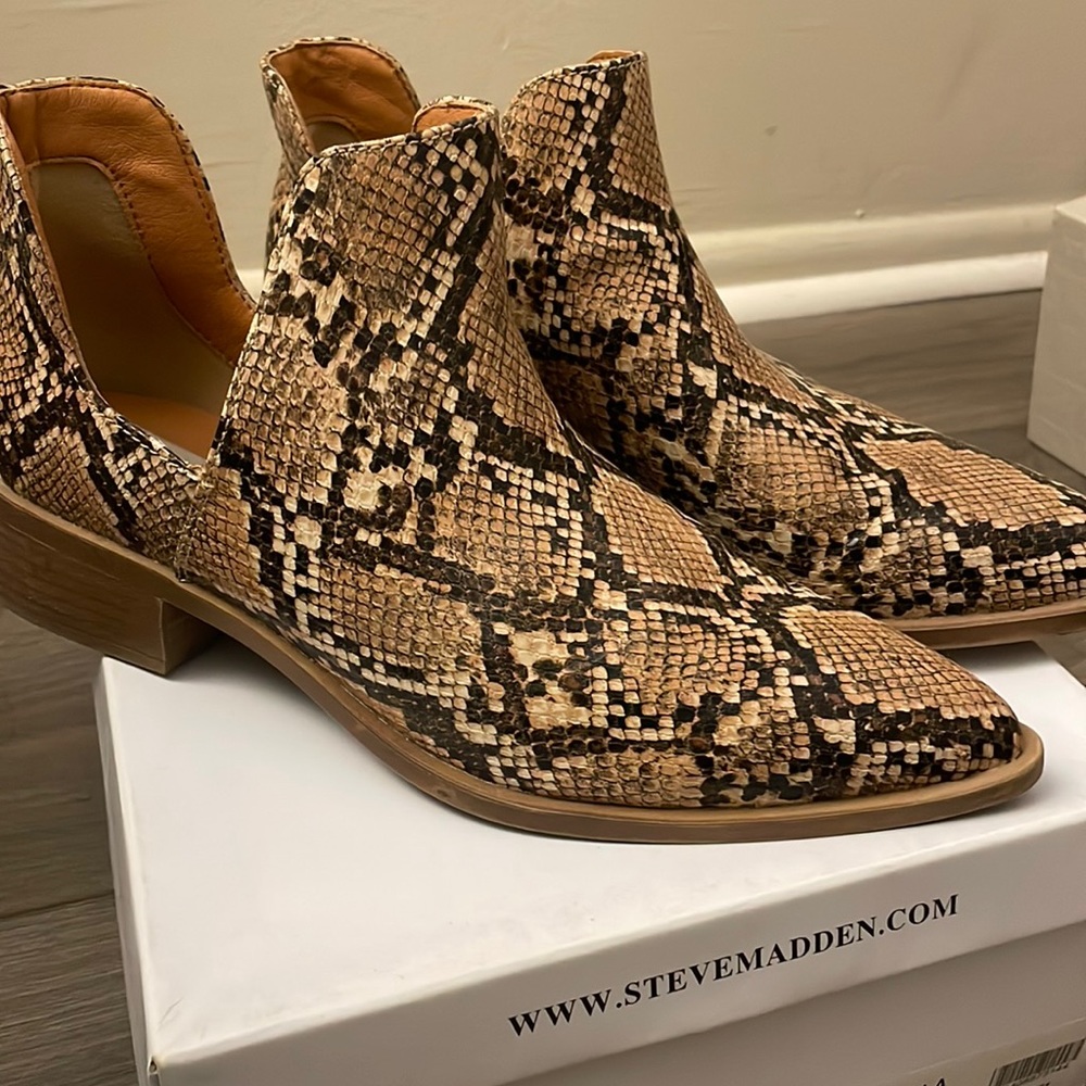 Steve Madden Women's Snake Print Ankle Boots